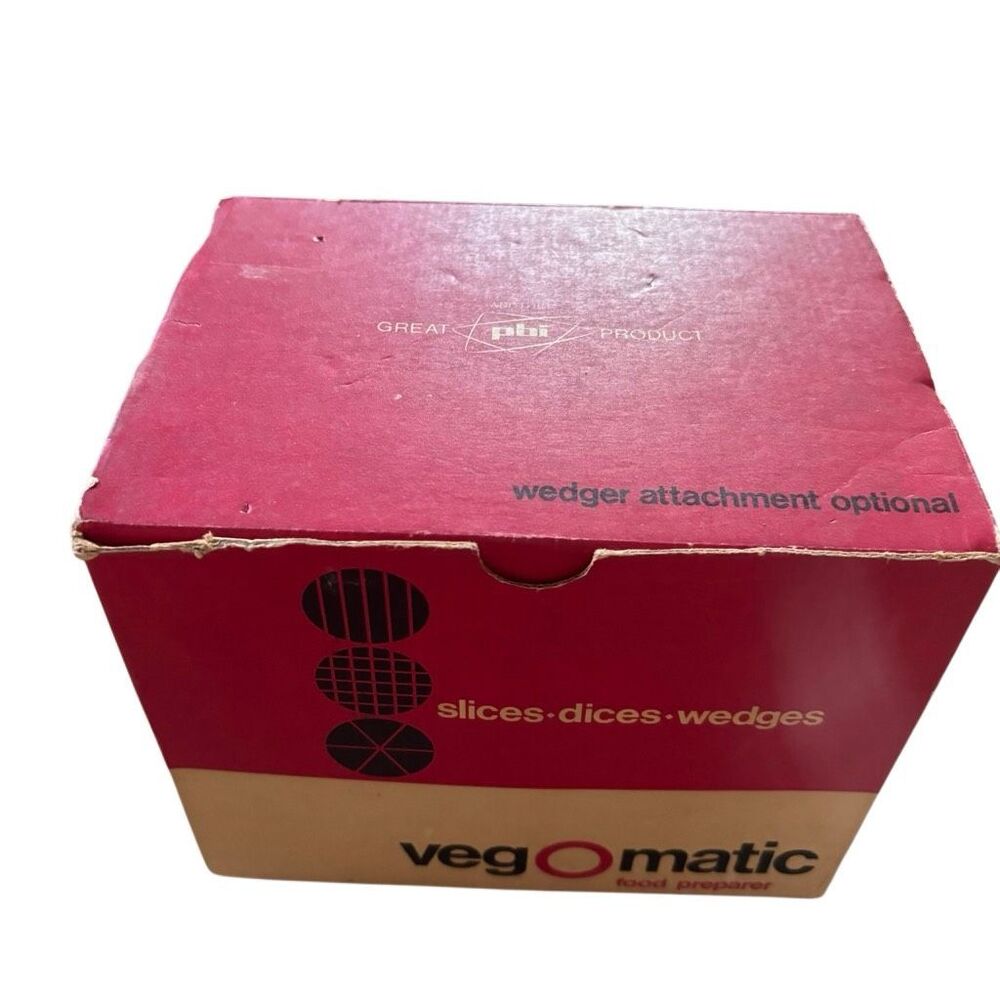Vintage Veg-O-Matic Food Preparer Slices Dices Wedges Original Box Manual 1969